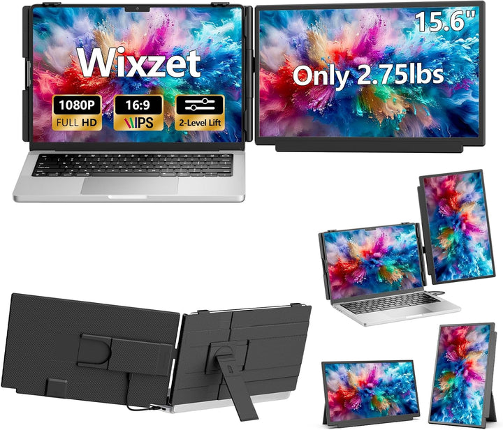 Wixzet Extensor de pantalla para laptop, 15.6 pulgadas FHD 1080P IP...