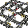 Juego de azulejos magnéticos para carretera con coche de retroceso