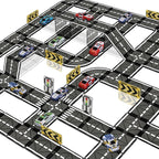 Juego de azulejos magnéticos para carretera con coche de retroceso