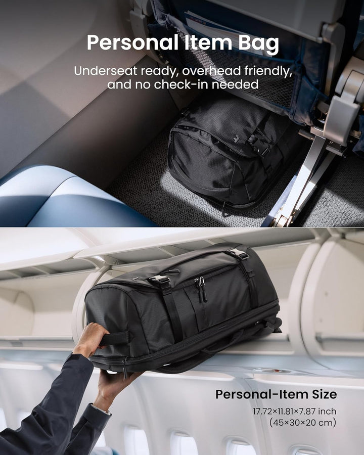 tomtoc - Mochila de viaje de 28L, equipaje de mano aprobado para vu...