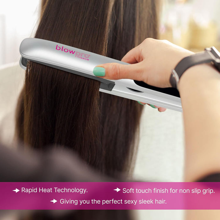 blowpro Plancha plana profesional de titanio, 1 pulgada, alisador d...
