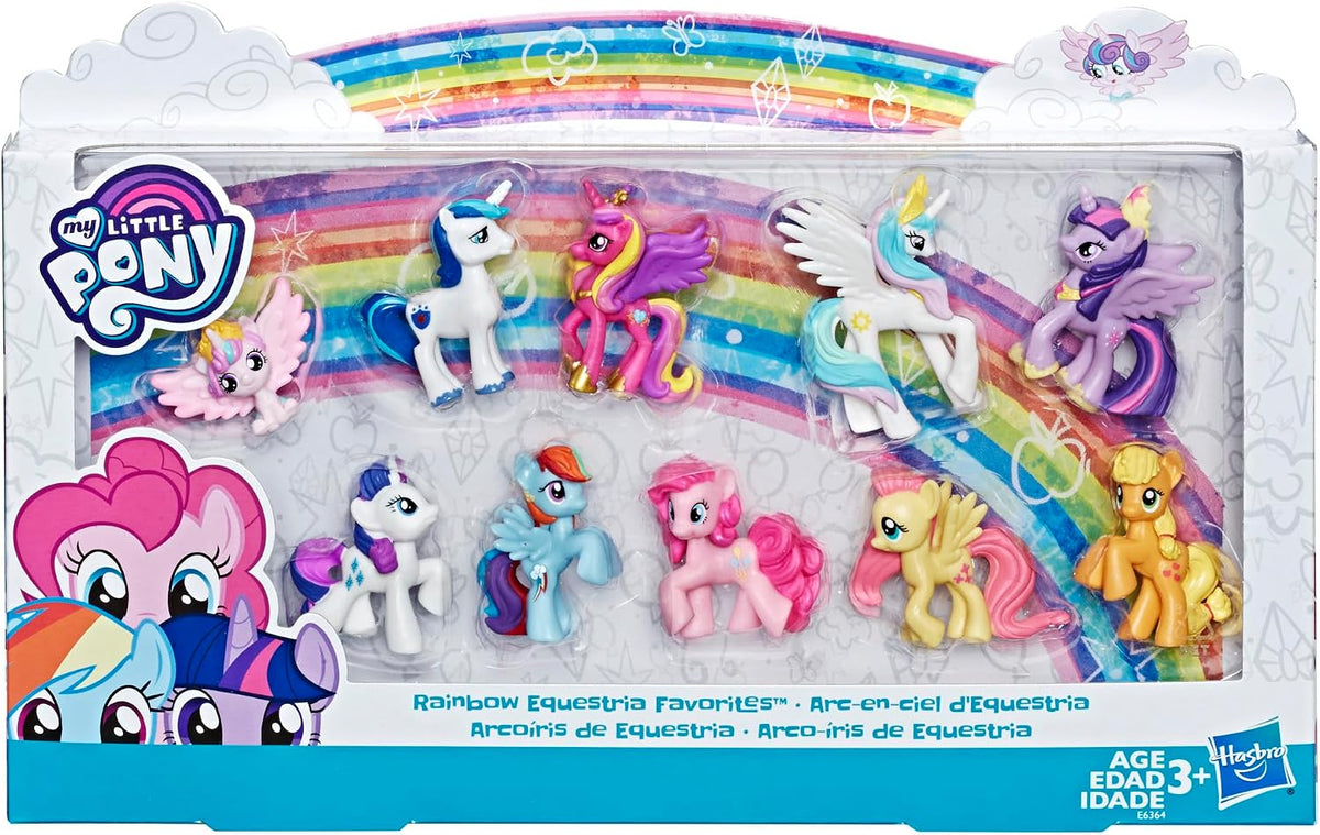 My Little Pony Toy Rainbow Equestria Favorites 10 Figure Collection, para Kids Ages 3 Years Old y Up (Amazon Exclusive)