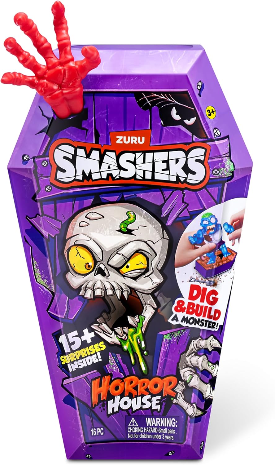Smashers Horror House (Zombosaur) de ZURU, juguete interactivo, juguete coleccionable para niños y adolescentes