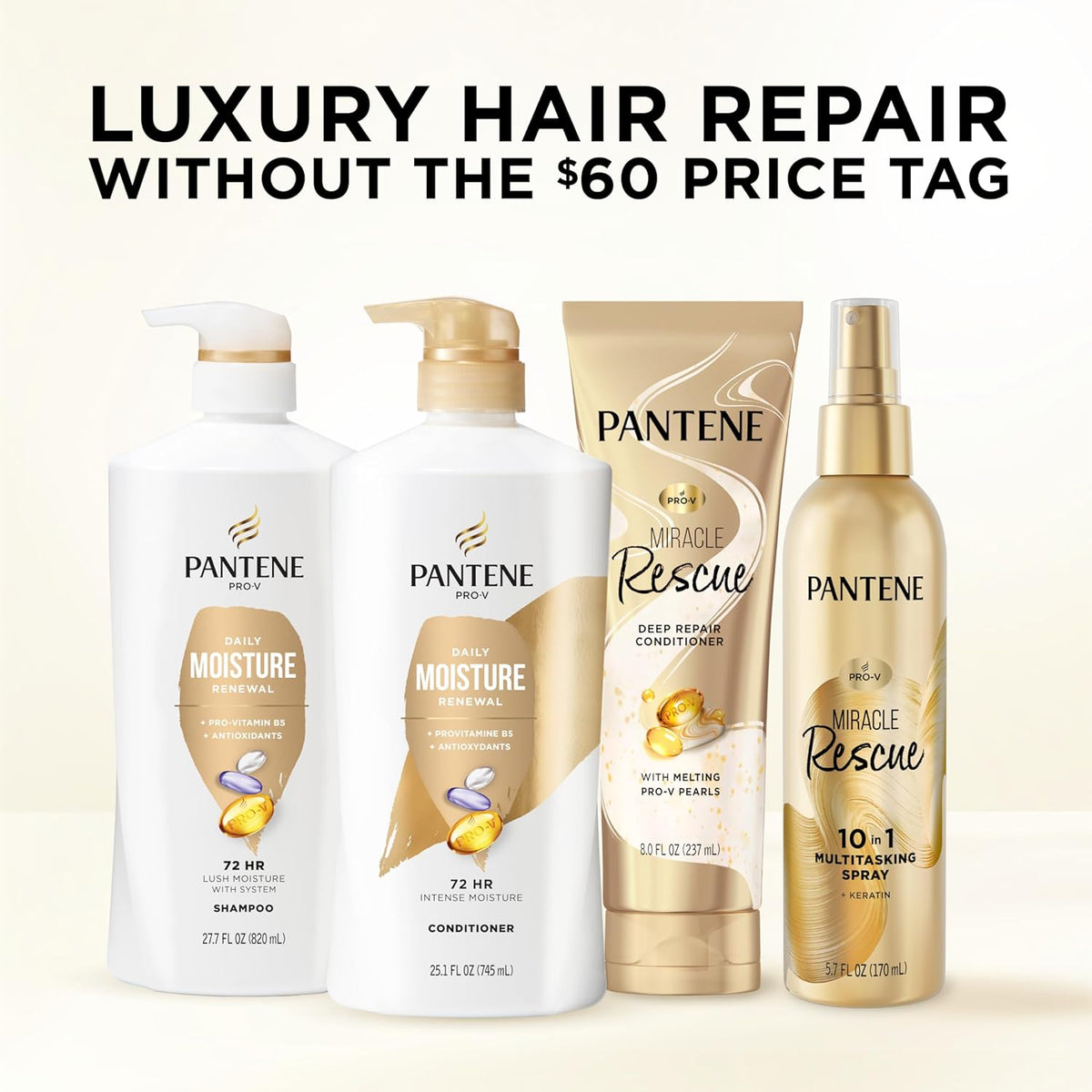 Pantene Juego de champú y acondicionador, renovación diaria de la h...