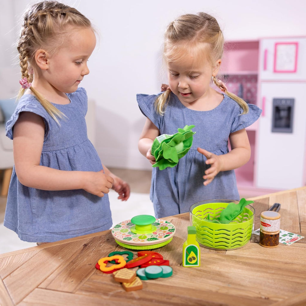 Melissa & Doug Salad Spinner 28-Piece Play Kitchen Toy, 11.0 x 9.7 x 3.2