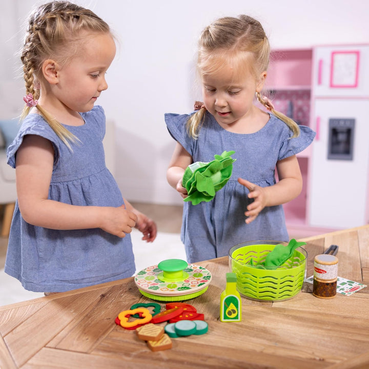 Melissa &amp; Doug Juego de ensalada con espina para jugar, comida...
