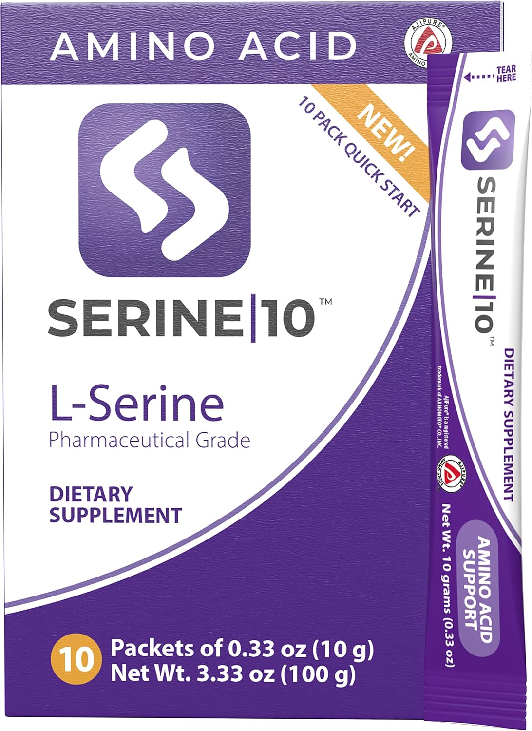 SERINE10 L-Serine Nootropics Paquetes - Apoya la salud cerebral, la...
