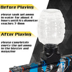 Paquete de 4 lanzadores de gel con accesorios ricos, salpicaduras automáticas de 12 Orby por segundo, batería recargable de 7.4 V, juguete de actividades de equipo al aire libre para mayores de