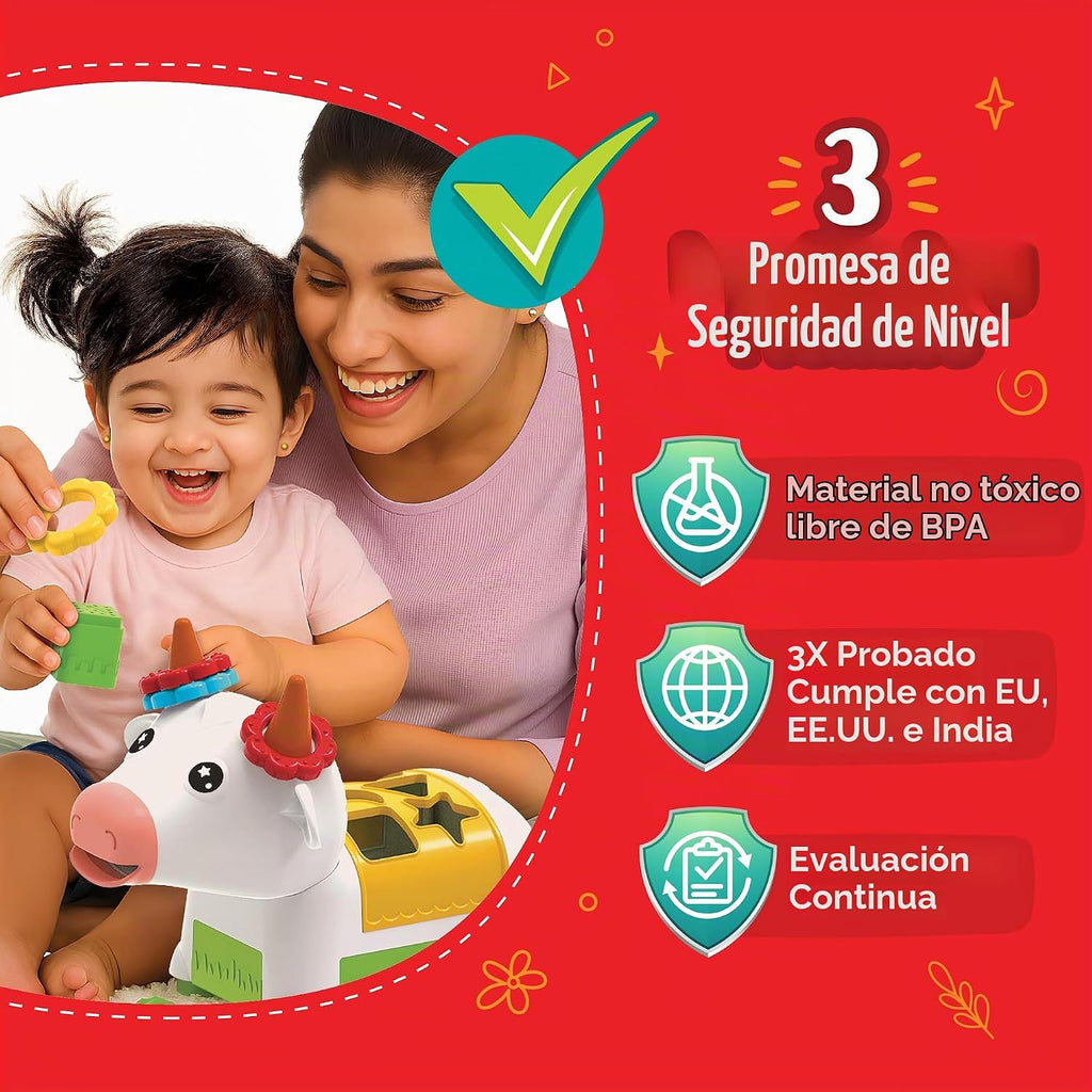 Imagimake Leaps & Bounds - Clasificador de forma de vaca, juguete de