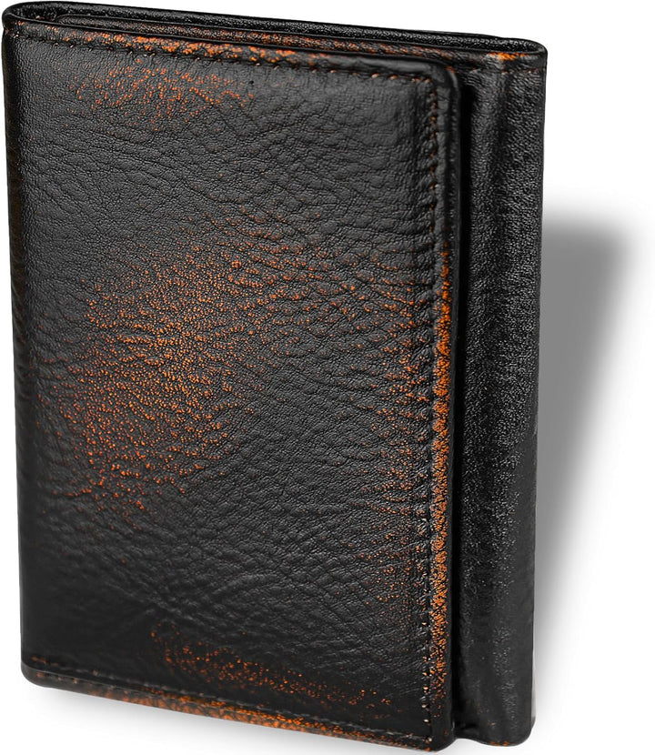 DK86 Billeteras de cuero genuino con bloqueo RFID con ventana de id...