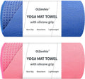 Paquete de 2 toallas antideslizantes para esterilla de yoga caliente con puntos de agarre, 72 x 24 pulgadas, toalla de microfibra súper absorbente para yoga caliente, pilates, entrenamiento