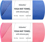 Paquete de 2 toallas antideslizantes para esterilla de yoga caliente con puntos de agarre, 72 x 24 pulgadas, toalla de microfibra súper absorbente para yoga caliente, pilates, entrenamiento