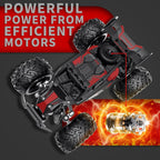Coche de control remoto, 2.4 GHz 25 KM/H de alta velocidad, camión RC todoterreno 1:18 con luces LED y 2 baterías recargables, regalo ideal para niños de 6 años en adelante