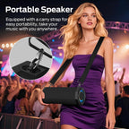 Oraolo Altavoz Bluetooth, sonido estéreo de 50 W para exteriores, altavoz impermeable IPX6, tiempo de reproducción de 28 horas, emparejamiento TWS, micrófono integrado, Bluetooth 5.4
