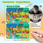 JoyCat Paquete de 24 tarjetas de juego de Spot the Difference para niños, recuerdos de fiesta reutilizables de borrado en seco, premios de aula, rellenos de bolsas de golosinas y regalos de devolución de cumpleaños para edades de 4 a 8 años