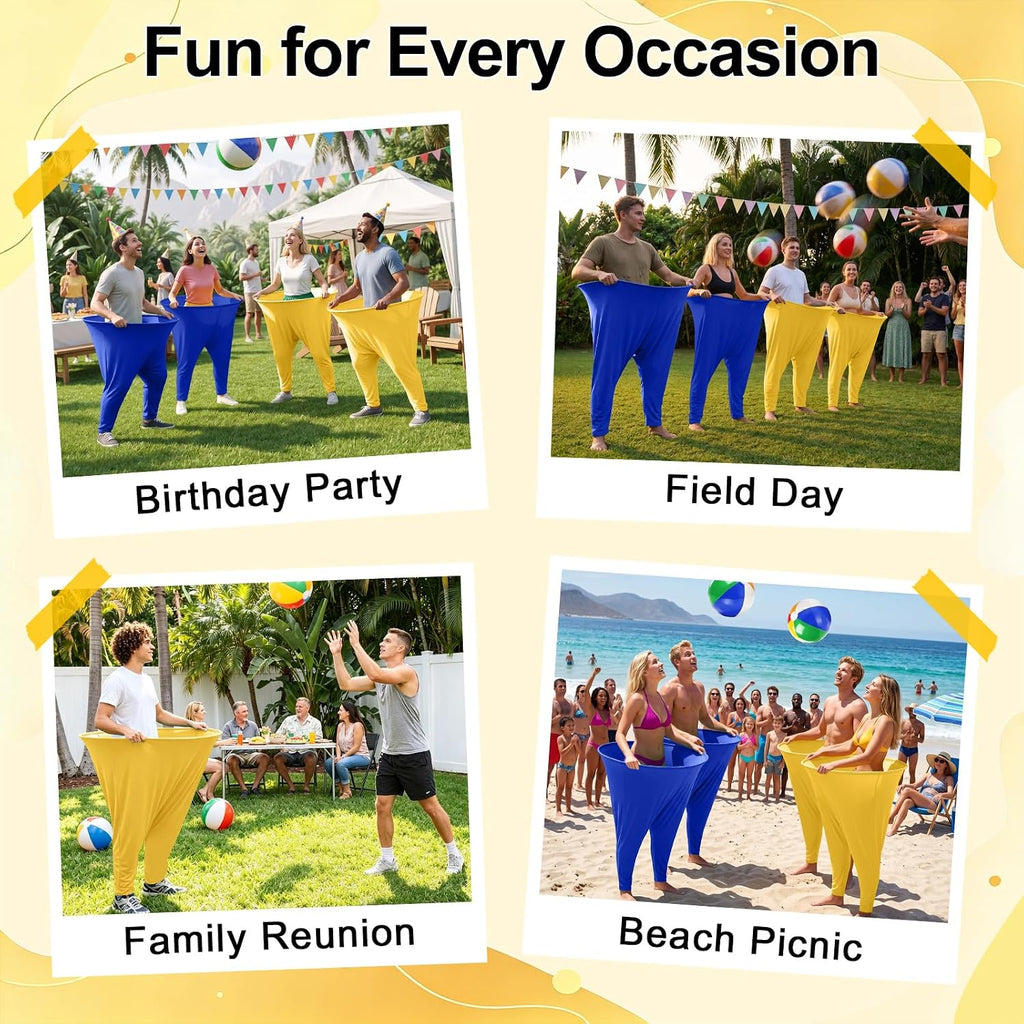Pantalones de Abuela Juego de Patio Juegos de Fiesta Raros Pantalones con Pelotas que Rebotan y Bomba de Aire Pantalones de Abuela de Gran Tamaño Juego al Aire Libre para Adultos y Familia