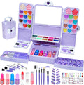 Kit de maquillaje infantil de 75 piezas para niñas, juego de maquillaje de
