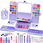 Kit de maquillaje infantil de 75 piezas para niñas, juego de maquillaje de