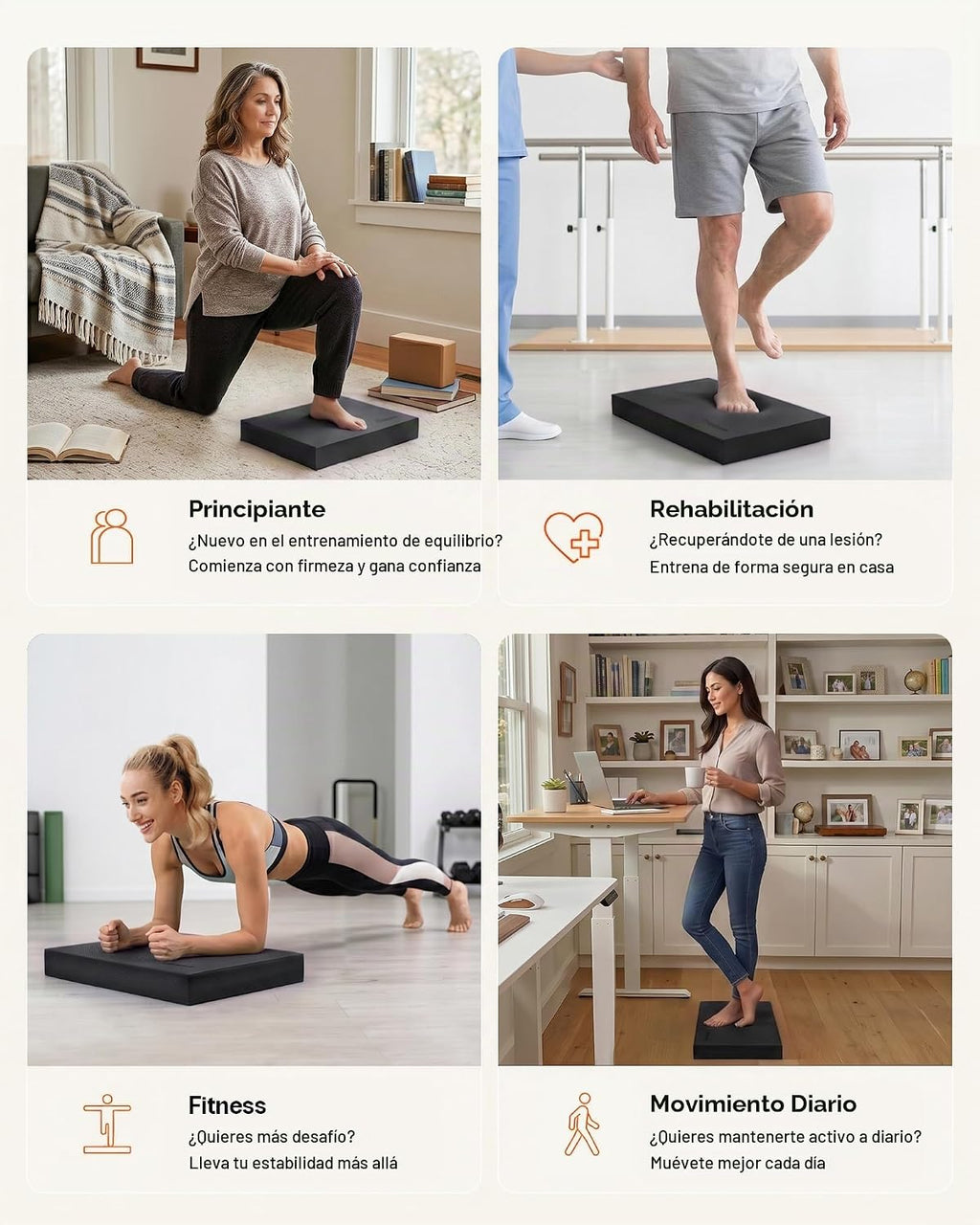 StrongTek Almohadilla de equilibrio profesional de espuma para ejercicios, 15.8 x 13 x 2 pulgadas, rodillera de espuma TPE de alta densidad, antideslizante y resistente al agua, para entrenamiento de