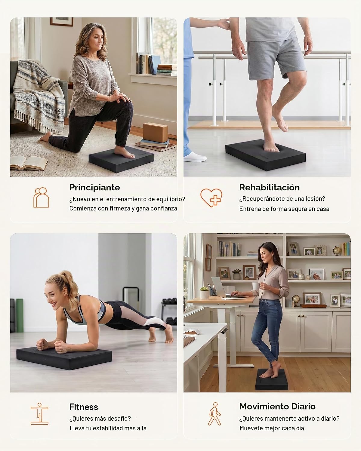 StrongTek Almohadilla de equilibrio profesional de espuma para ejercicios, 15.8 x 13 x 2 pulgadas, rodillera de espuma TPE de alta densidad, antideslizante y resistente al agua, para entrenamiento de