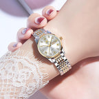 OLEVS Reloj de Lujo para Mujeres, Modo Pequeño de Muñeca, Acero Inoxidable, Reloj para Damas, Calendario