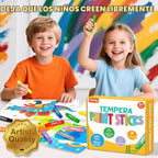 144 barras de pintura de témpera, palitos de pintura sólida lavables de 12