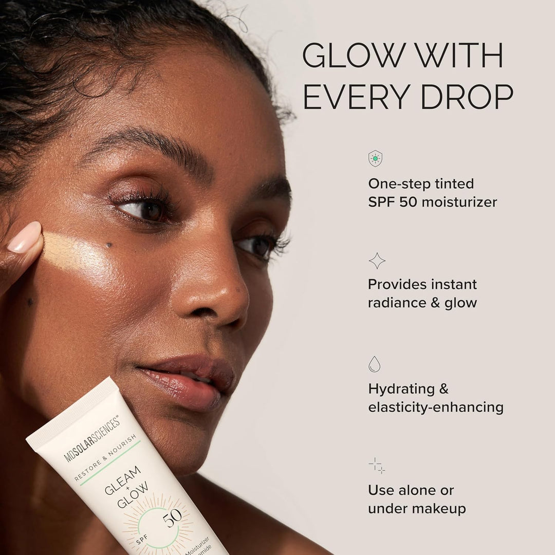 MDSolarSciences Gleam + Glow Protector solar SPF 50 | Hidratante te...