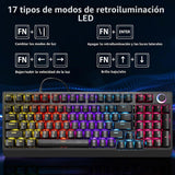 HUO JI Teclado mecánico para juegos con cable, 17 modos retroilumin...