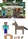 Mattel Minecraft Figuras de acción y accesorios 2 unidades, Steve + Burro