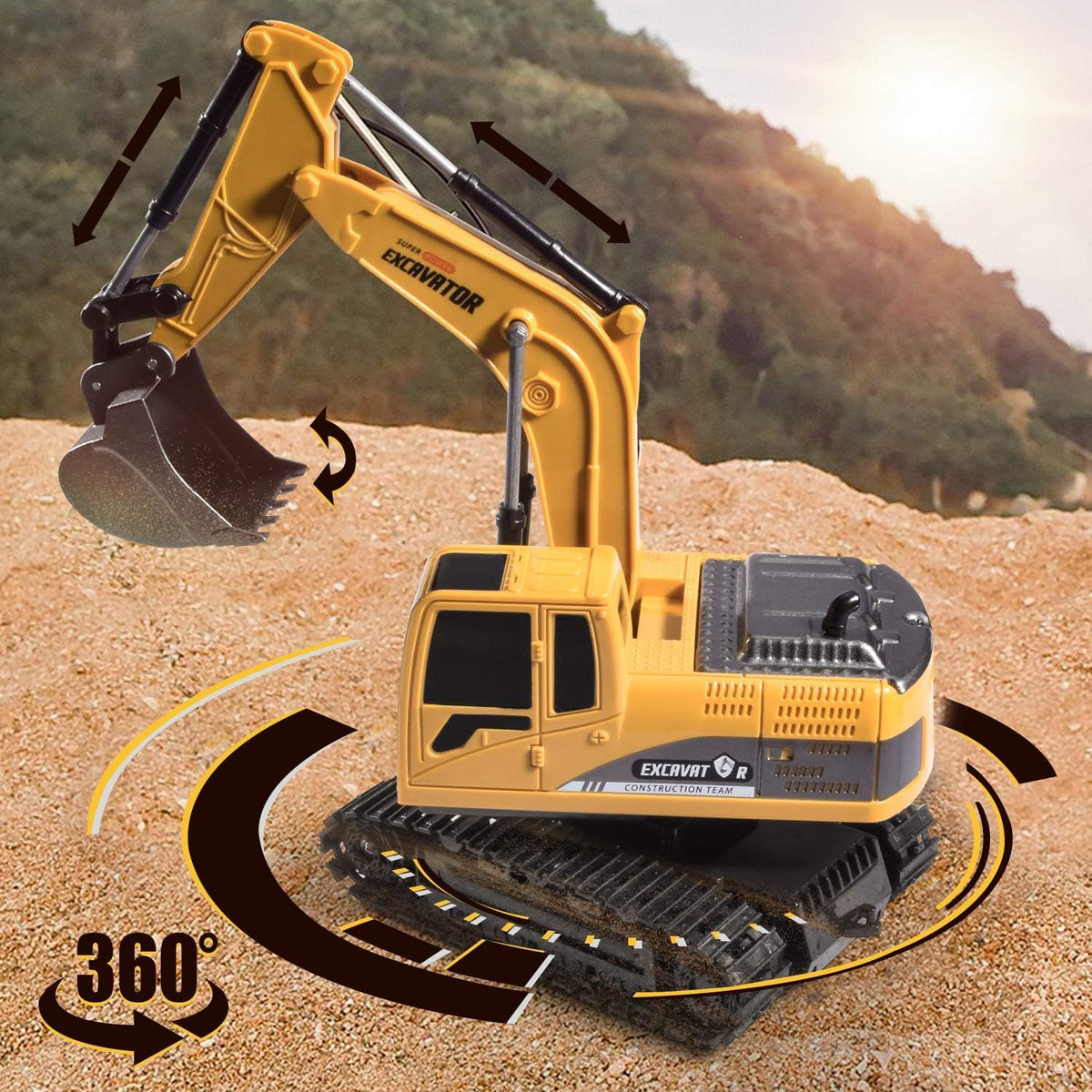 Onadrive Juguete de excavadora de construcción, camión excavador de...