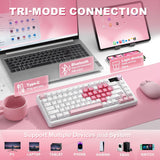 YUNZII Teclado mecánico B75 PRO MAX 75% (corazón blanco, interrupto...