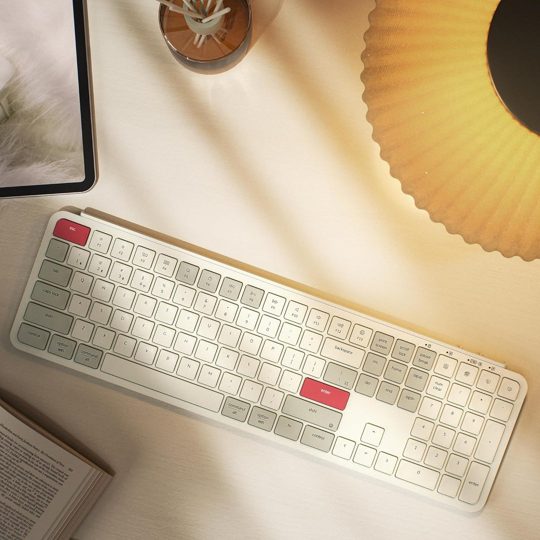 Keychron Teclado inalámbrico ultrafino B6 Pro, ZMK de tamaño comple...