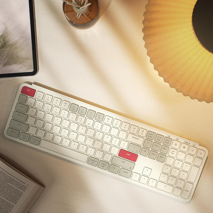 Keychron Teclado inalámbrico ultrafino B6 Pro, ZMK de tamaño comple...