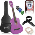 Ashthorpe Guitarra acústica infantil de 30 pulgadas (púrpura), kit de inicio para principiantes con bolsa de concierto, cuerdas adicionales, correa, púas y lecciones