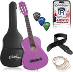 Ashthorpe Guitarra acústica infantil de 30 pulgadas (púrpura), kit de inicio para principiantes con bolsa de concierto, cuerdas adicionales, correa, púas y lecciones