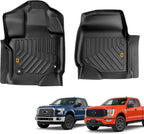 CAT® JustFit™ Alfombrillas delanteras 3D personalizadas para Ford F-150 Super Cab 2015-2026, forros de goma resistentes medidos con láser, accesorios para Ford F150 SuperCab