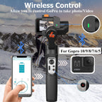 Hohem iSteady Pro 4 Estabilizador de cardán de acción de 3 ejes para GoPro 13/12/11/10/9/8/7/6/5, para DJI Osmo Action y otras cámaras de acción, Bluetooth y control de cable, a prueba de salpicaduras