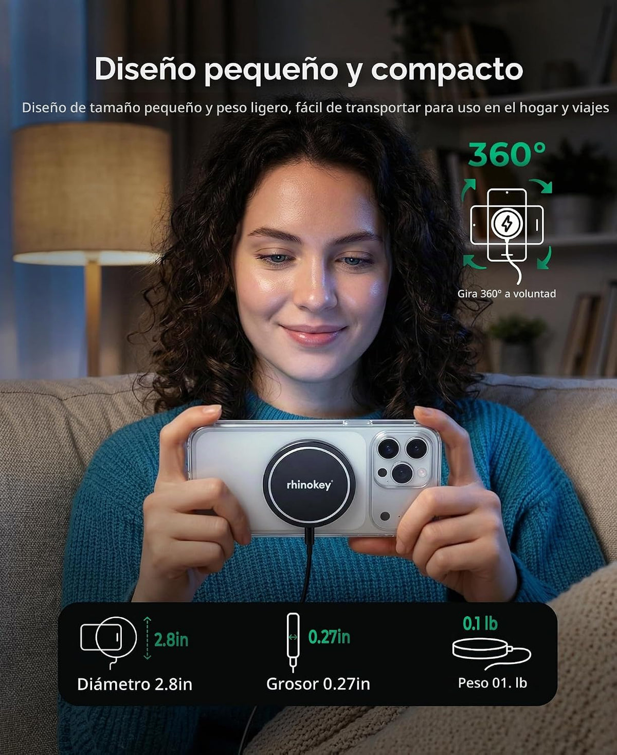 Cargador inalámbrico de 15 W Qi 1.2 almohadillas de carga