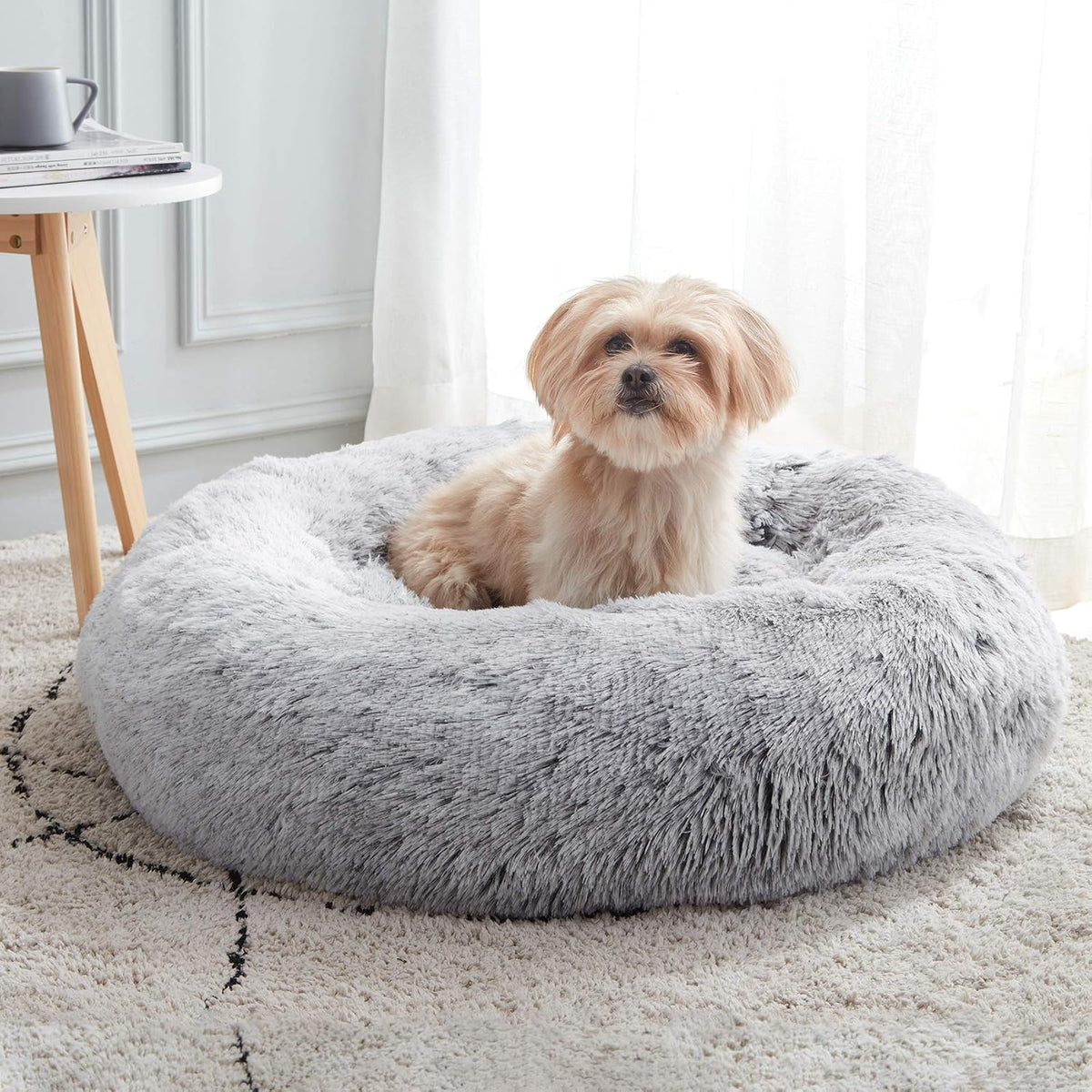 Western Home Donut Calmante - Cama lavable para perros pequeños y medianos