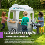 Step2 Adventure Camper Casa de juegos para niños con zona de cocina, 52 accesorios