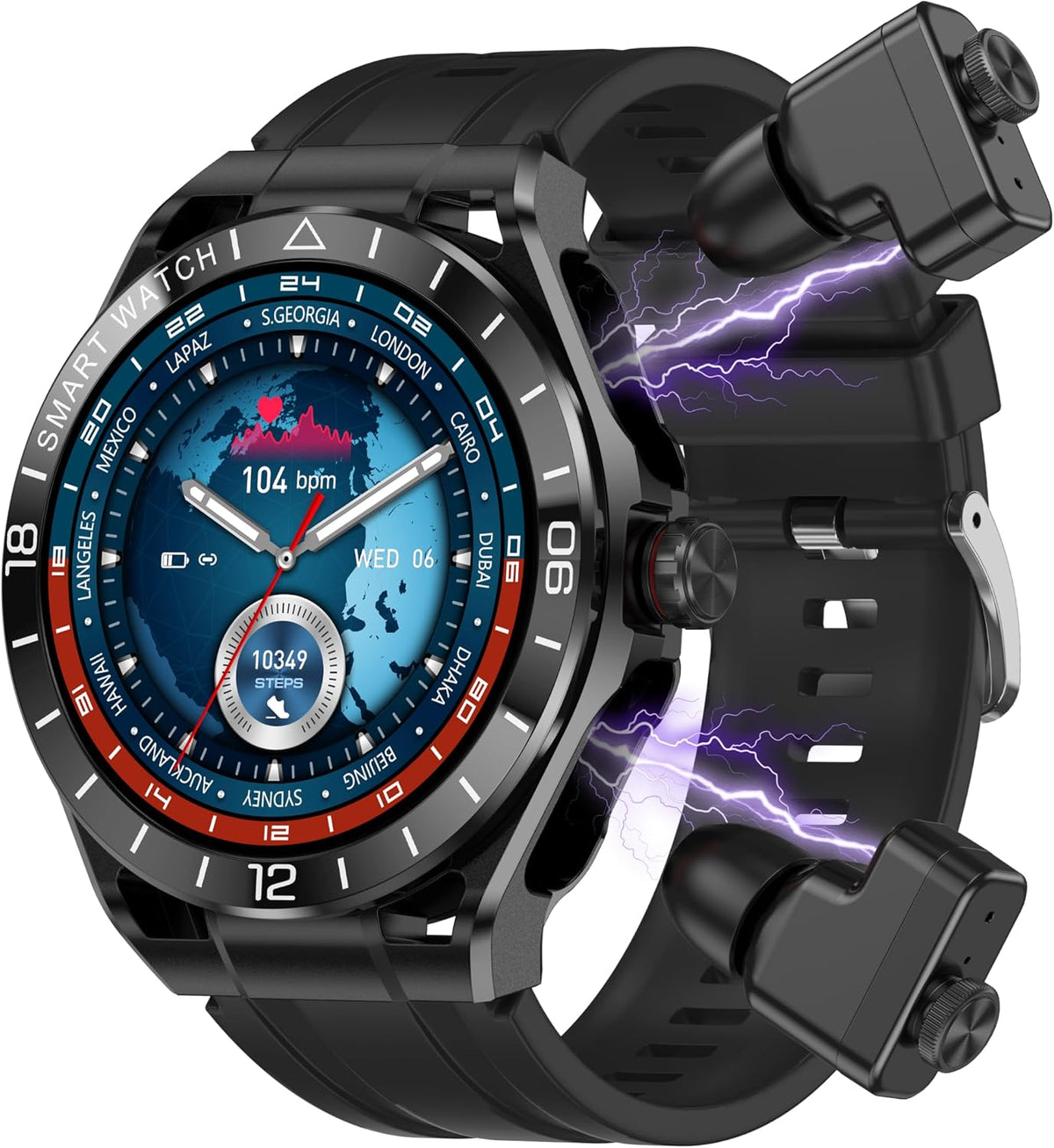 Reloj inteligente con auriculares para Android y iPhone, pantalla HD de 1.52 pulgadas, contestar/hacer llamadas, rastreador de fitness, diseño ultrafino, reloj con auriculares para hombres y mujeres