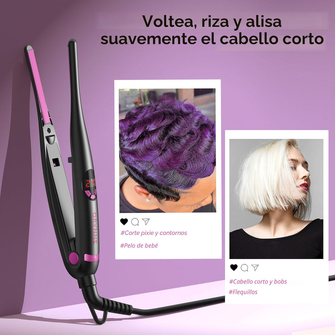 ORYNNE Planchas Pequeñas para Cabello Corto, Plancha Lápiz de Calen...
