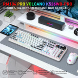 Redragon Teclado inalámbrico K526 PRO RGB para juegos, 104 teclas d...