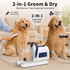 Buenkee Kit de Grooming para Perros: Aspiradora & Secador de Pelo 2 en 1, Cortapelos, Succión de 15000 Pa