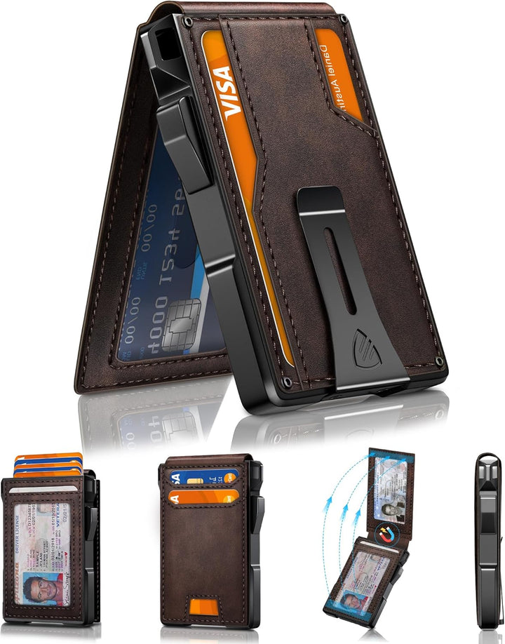 RUNBOX Cartera minimalista para hombre con capacidad para 14 tarjet...
