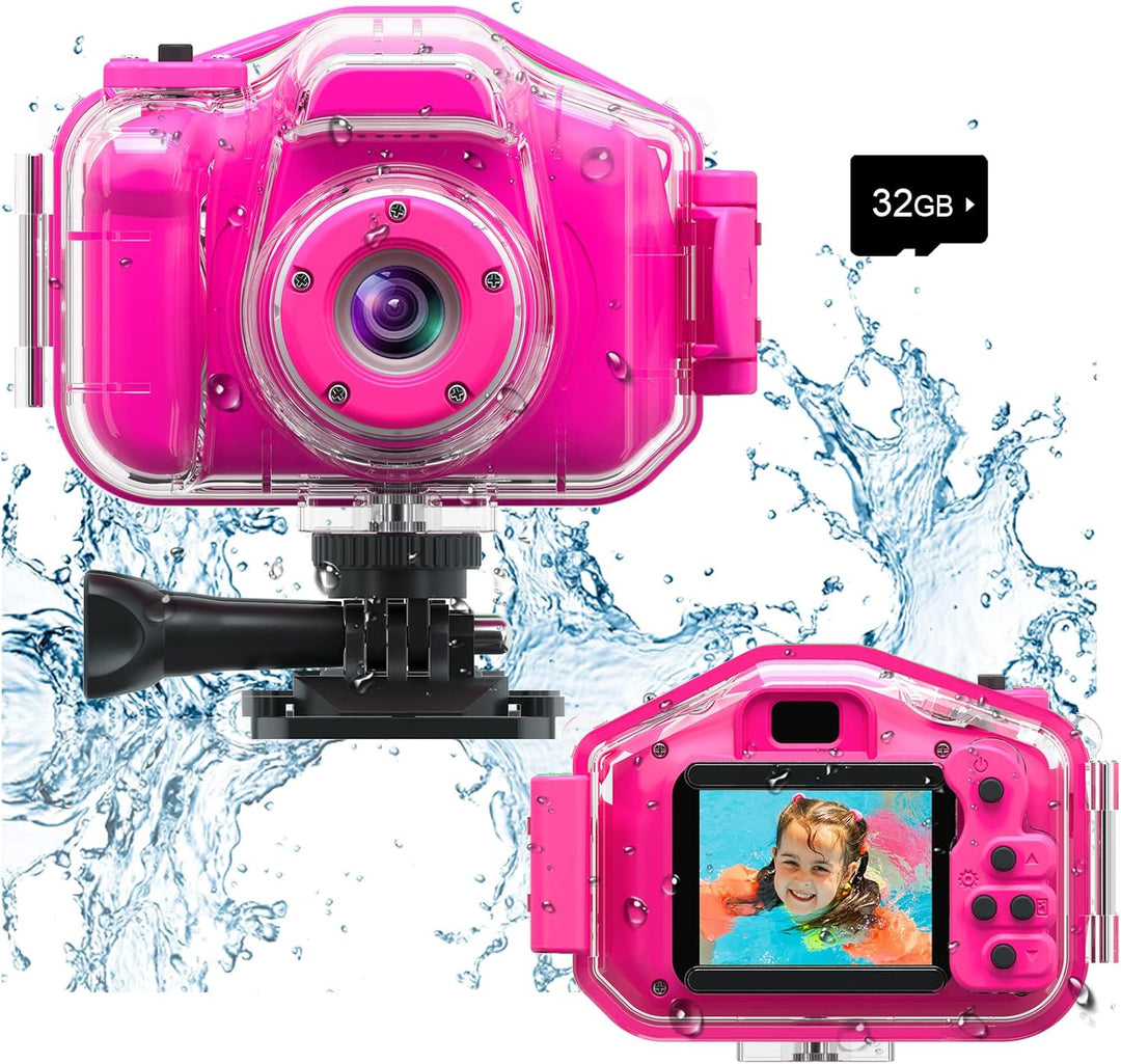 Agoigo Cámara impermeable para niños \u2013 Videocámara digital de...