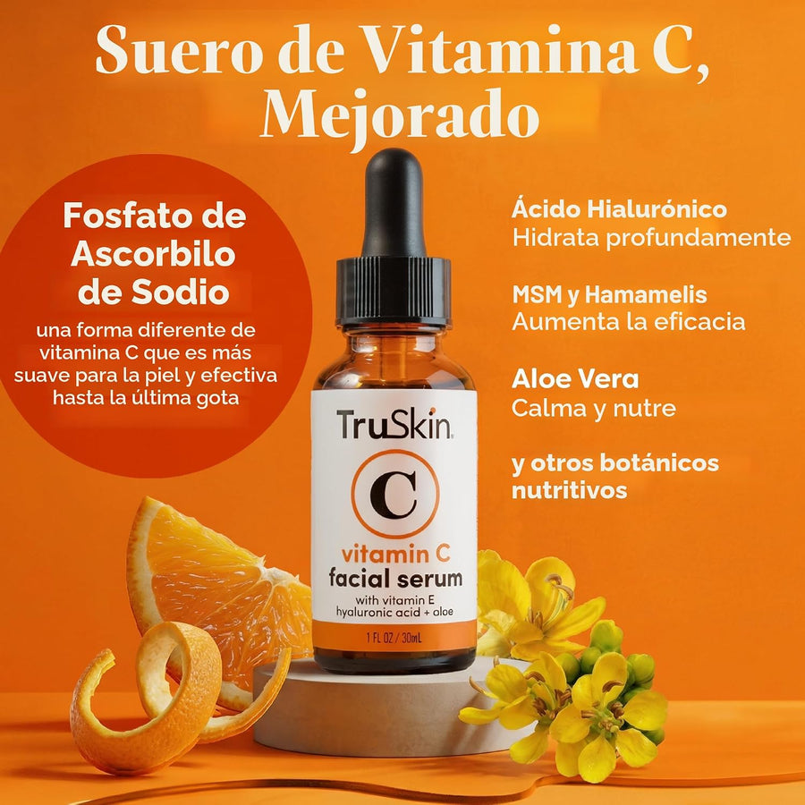 TruSkin - Suero de vitamina C para la cara, suero facial antienveje...