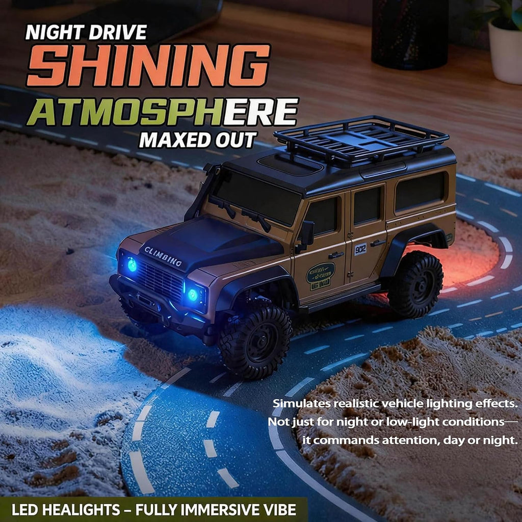 1:43 Mini RC Crawler con APP/2.4Ghz Control LED Doble Carcasa