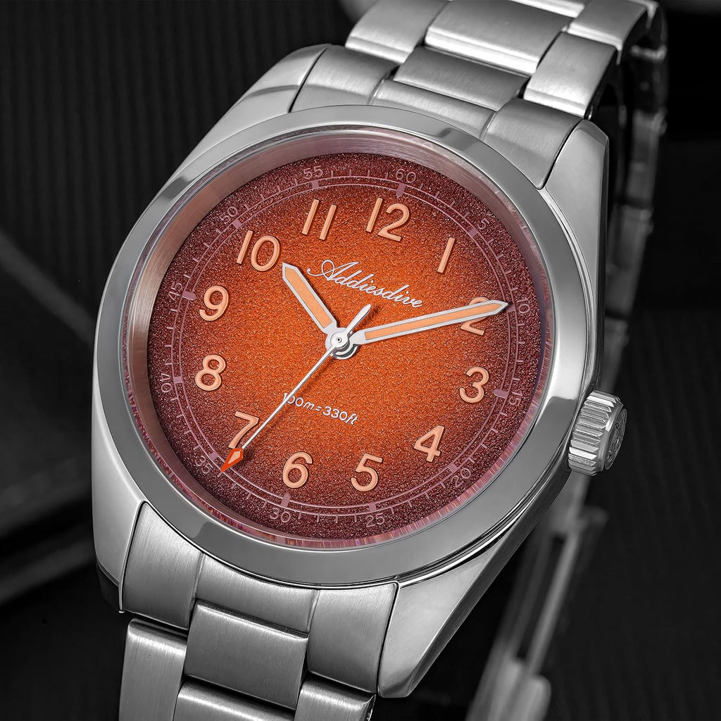 ADDIESDIVE Reloj de vestir para hombre 36MM 10MM Delgado Zafiro Impermeable Fácil de leer