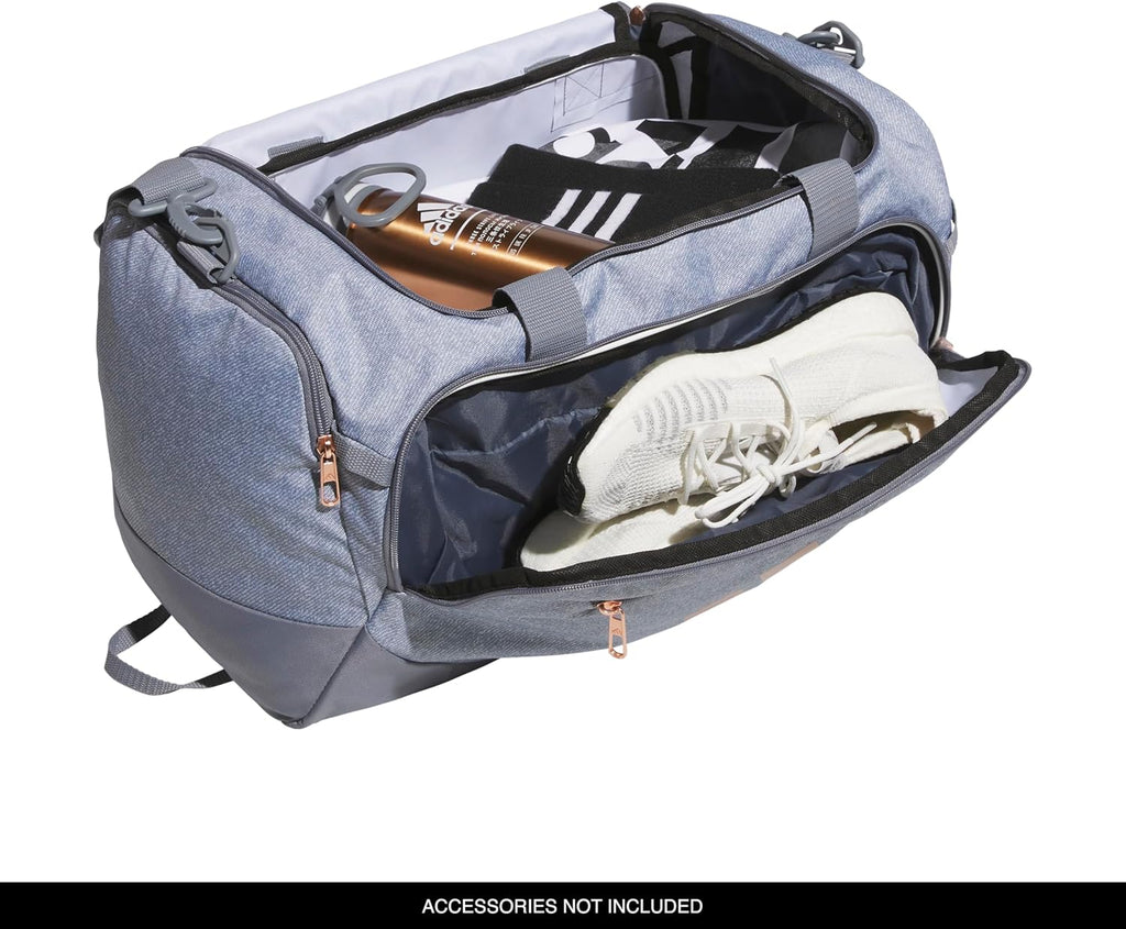 adidas Defender - Bolsa de lona color gris y oro rosa, OSFA